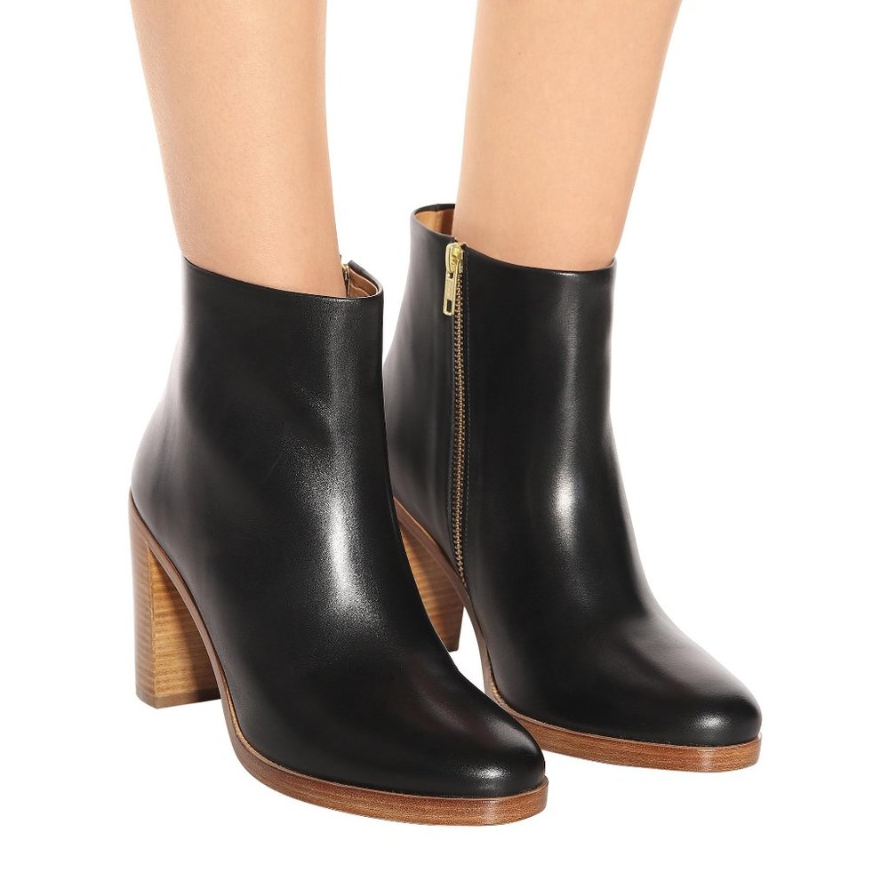 A.P.C. Black Leather Boot Size 38